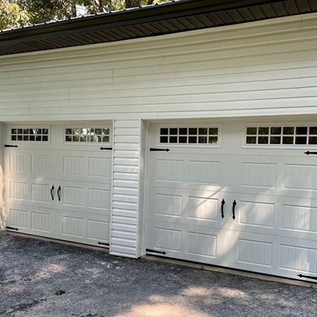 New residential garage doors installed