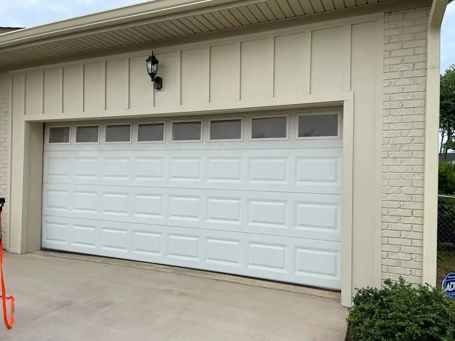 White garage door installation service