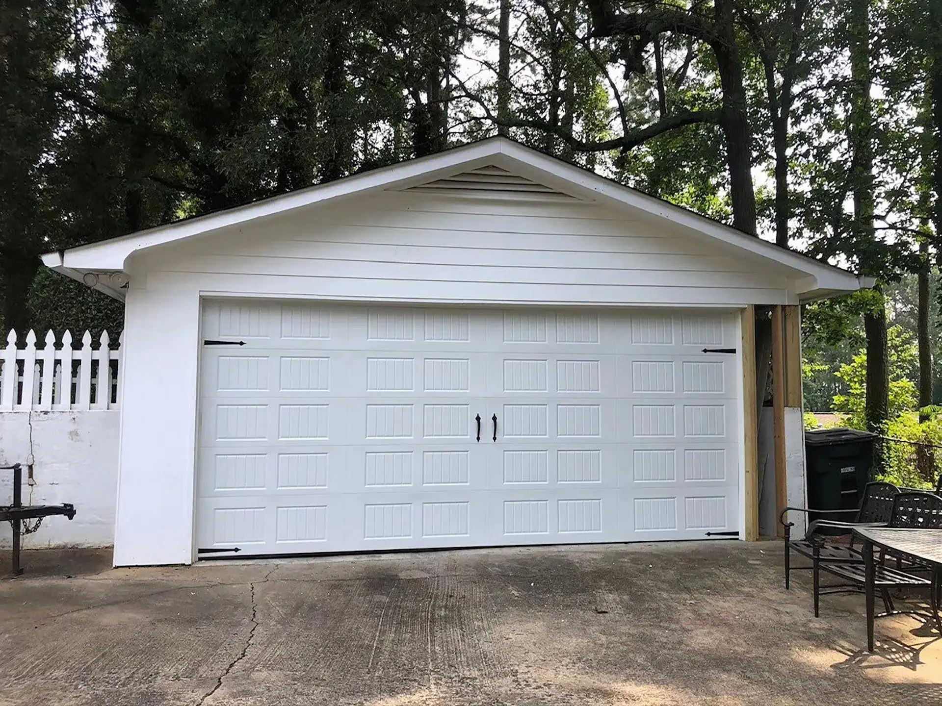White garage door installation service